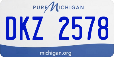 MI license plate DKZ2578
