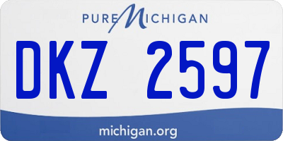 MI license plate DKZ2597