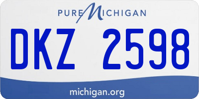 MI license plate DKZ2598