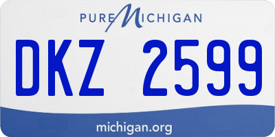 MI license plate DKZ2599