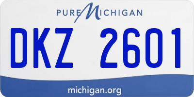 MI license plate DKZ2601