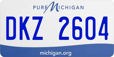 MI license plate DKZ2604