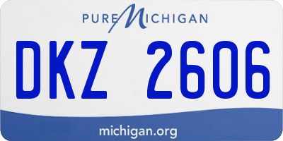 MI license plate DKZ2606