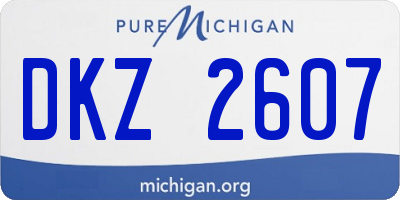 MI license plate DKZ2607