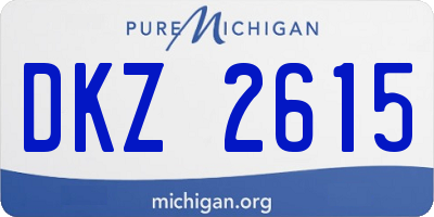 MI license plate DKZ2615