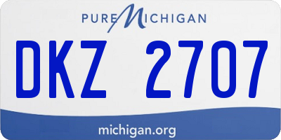 MI license plate DKZ2707