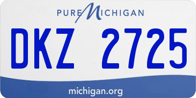 MI license plate DKZ2725