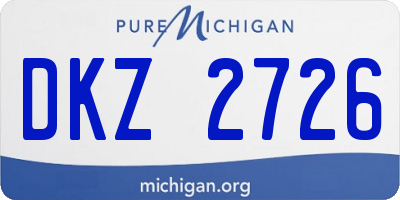 MI license plate DKZ2726