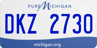 MI license plate DKZ2730