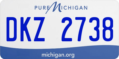 MI license plate DKZ2738