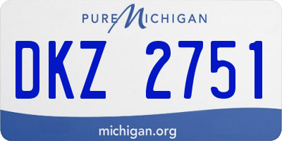 MI license plate DKZ2751