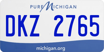 MI license plate DKZ2765