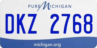 MI license plate DKZ2768