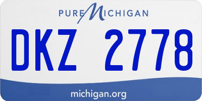 MI license plate DKZ2778