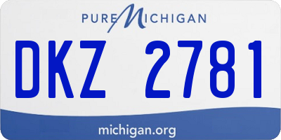 MI license plate DKZ2781