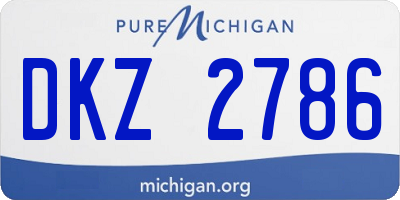 MI license plate DKZ2786