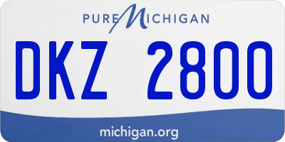 MI license plate DKZ2800