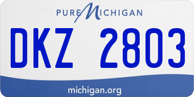 MI license plate DKZ2803