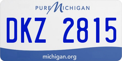 MI license plate DKZ2815