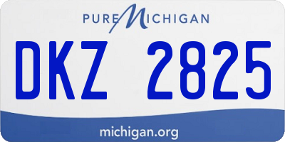 MI license plate DKZ2825