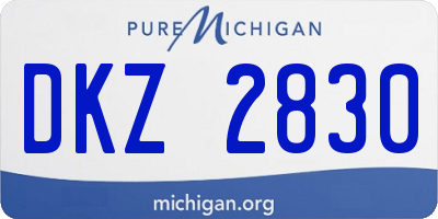 MI license plate DKZ2830