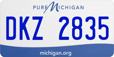 MI license plate DKZ2835