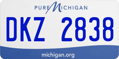 MI license plate DKZ2838