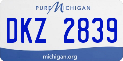 MI license plate DKZ2839