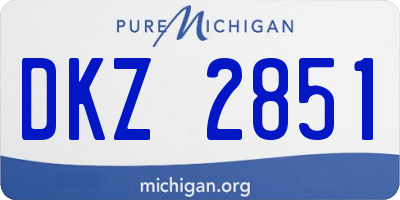MI license plate DKZ2851