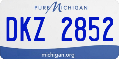 MI license plate DKZ2852