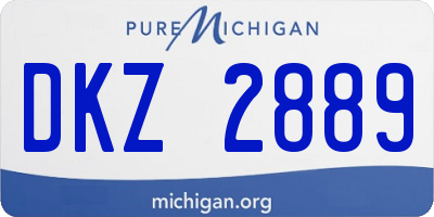 MI license plate DKZ2889