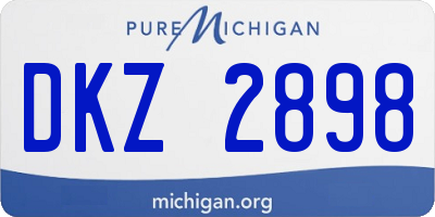 MI license plate DKZ2898