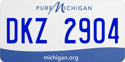 MI license plate DKZ2904