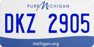 MI license plate DKZ2905