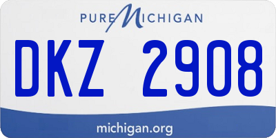 MI license plate DKZ2908