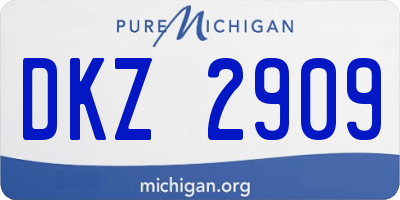 MI license plate DKZ2909