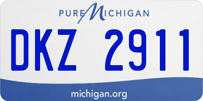 MI license plate DKZ2911