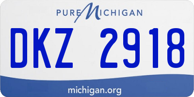 MI license plate DKZ2918