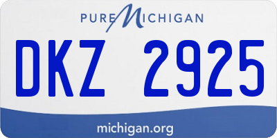 MI license plate DKZ2925