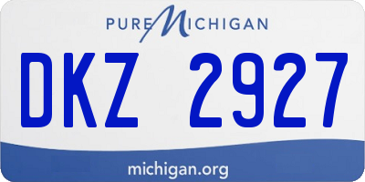 MI license plate DKZ2927