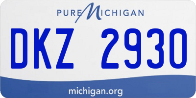 MI license plate DKZ2930