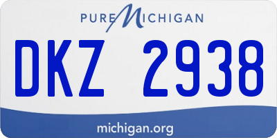 MI license plate DKZ2938