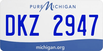 MI license plate DKZ2947