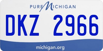 MI license plate DKZ2966
