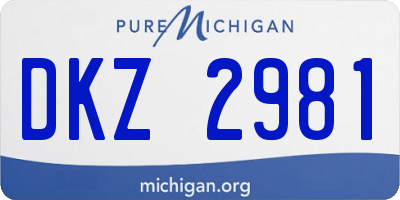 MI license plate DKZ2981