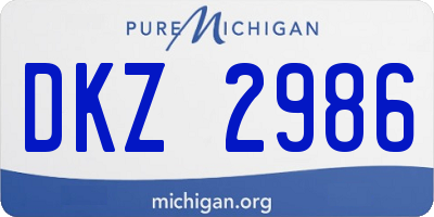 MI license plate DKZ2986