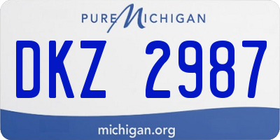 MI license plate DKZ2987