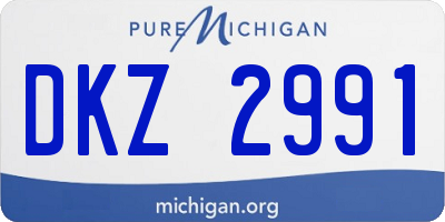 MI license plate DKZ2991
