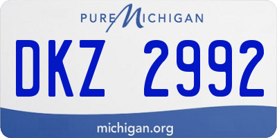 MI license plate DKZ2992