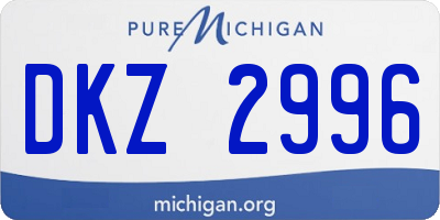 MI license plate DKZ2996